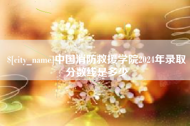 沭阳中国消防救援学院2024年录取分数线是多少