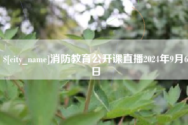 沭阳消防教育公开课直播2024年9月6日