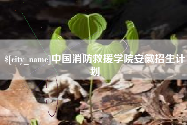沭阳中国消防救援学院安徽招生计划