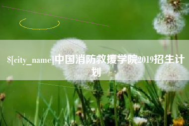 沭阳中国消防救援学院2019招生计划