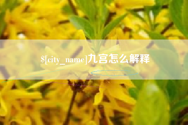 沭阳九宫怎么解释